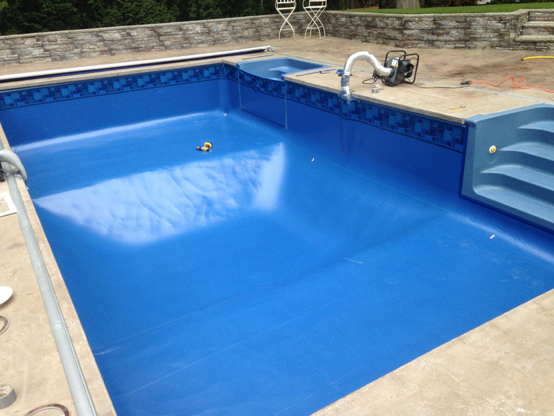 New play pool with two shallow ends