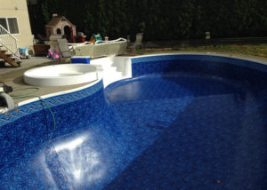 Summer Wave Liner with Spa Overflow Installation